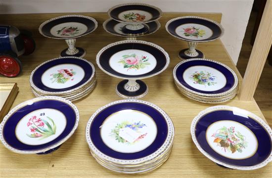 A Victorian bone china dessert service